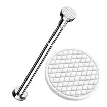 Stainless steel telescopic clothes drying rod punch-free curtain wardrobe support rod bathroom nail-free hanging clothes drying rack retractable shower curtain