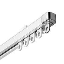 Bedroom curtain track side-mounted telescopic single and double track silent rail slide rail buckle small window curtain rod curtain box