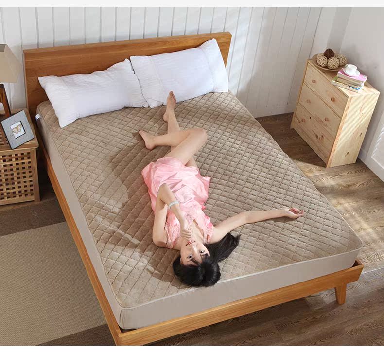 Giường trải giường bằng vải bông không trơn trượt Simmons nệm 1.2 / 1.5m1.8 mét có thể giặt được bằng máy - Trang bị Covers ga chun trải giường	