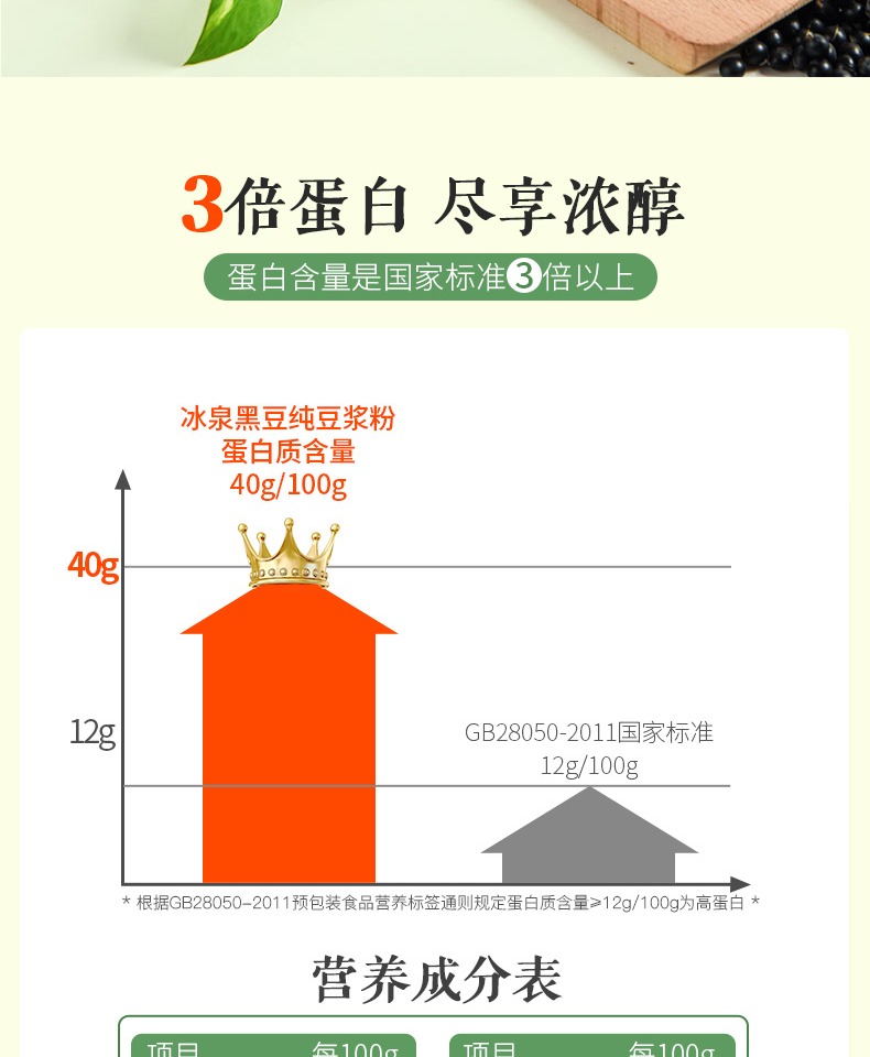 冰泉黑豆纯豆浆粉216g无添加糖非转基因