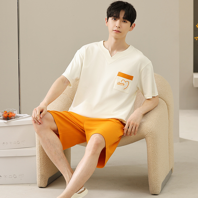 200 Pounds 6XL Extra Large Size Modal Pajamas Summer Plus Size 125kg Men's Loose Short-Sleeved Shorts Set 5XL