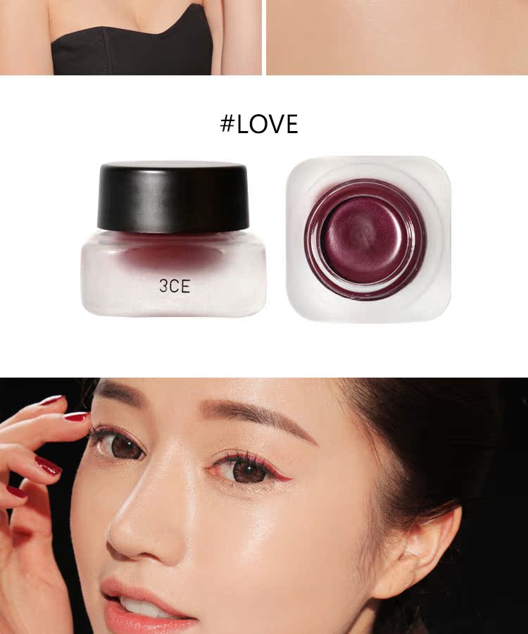 Spot Korea Chính hãng 3ce Bút kẻ mắt chống nước Chống nhòe Màu đen / nâu nguyên chất với cọ bút kẻ mắt maybelline