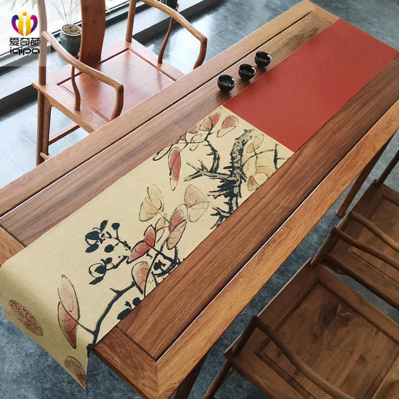 The autumn sycago map of tea table Chinese cotton canvas tea tableflag flag flag flag flag