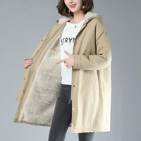 Флисовая длинная зимняя куртка, пуховик для матери, подходит для подростков, средней длины, в корейском стиле