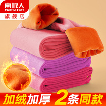 Girls warm pants Childrens autumn pants plus plus plush thick spring and autumn cotton pants Girls middle and older children wear winter leggings