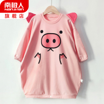 Girls sleepdress pure cotton childrens fairy pajamas spring and autumn girls Cartoon long sleeve princess wind summer 2022 new models