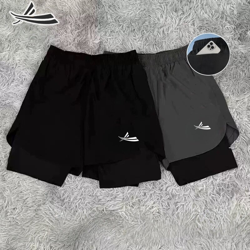 Volani Track and Field Training Running Quick-Drying Pants Fitness Sports Shorts Fake Two-Piece Lined Anti-Exposure Shorts