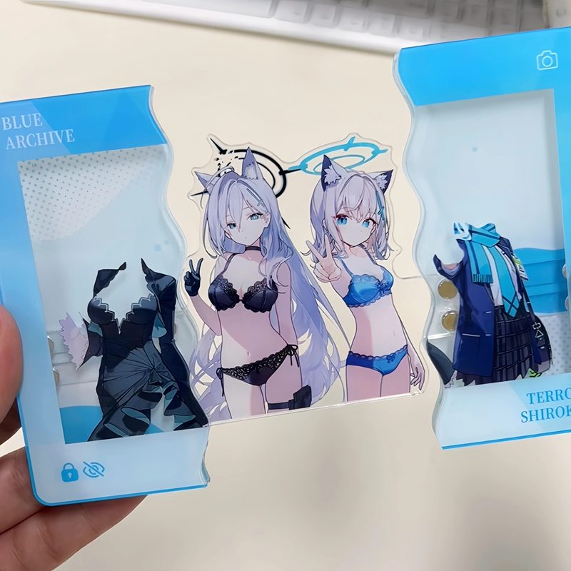 Blue Archive Pull-Out Pendant Creative Acrylic Koy Alice Dress-Up Ornament Keychain Bag Pendant