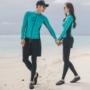 Hàn Quốc chia quần áo lặn nhanh khô khóa kéo sứa chống nắng sứa nam và nữ dài tay đồ bơi lướt quần áo người yêu 	đồ đôi maxi đi biển