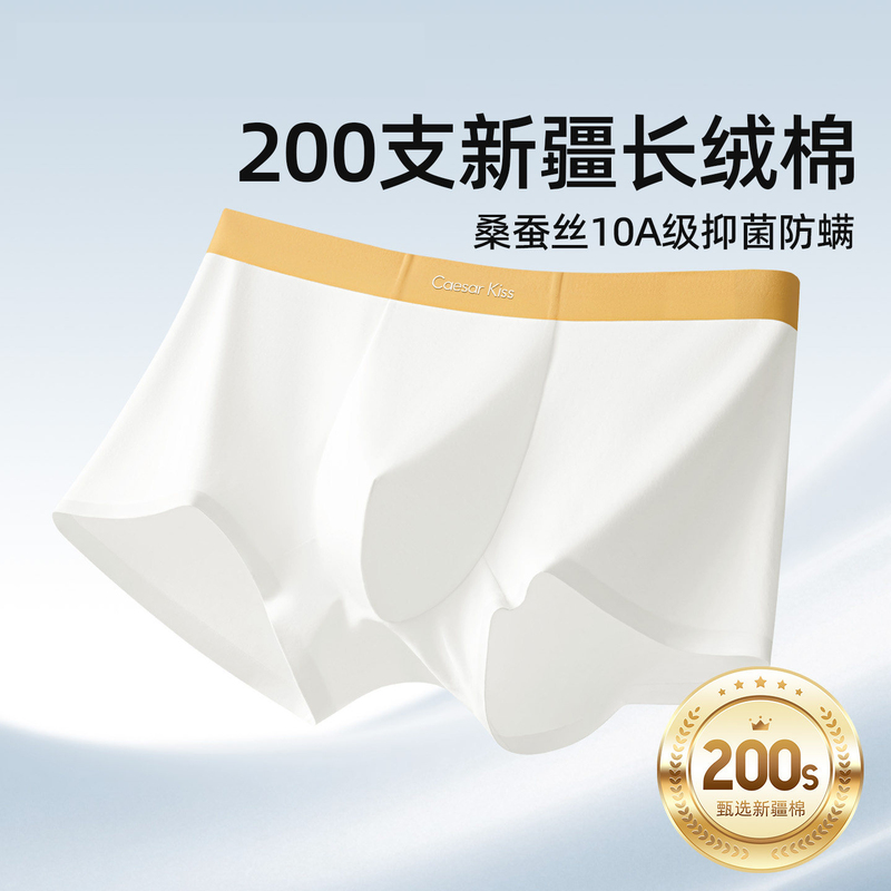 High-End Brand 2026 New Men's Underwear, Men's Pure Cotton Summer Thin Style Inner Wear Pants, Boxer Briefs, Flat-Angle Shorts