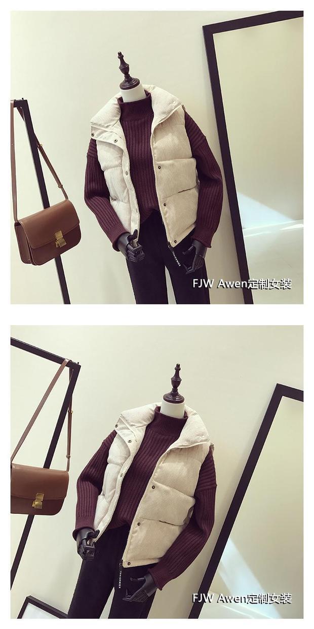 Mùa thu và mùa đông áo khoác dày học sinh cotton bánh mì ngắn vest nhung kẻ sọc áo len hai mảnh nữ áo khoác chống nắng nữ