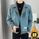 Autumn and winter lapel diagonal zipper short cotton thickened jacket men's youth slim warm outer coat