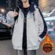 Autumn and winter hooded zipper cardigan cotton thick sweatshirt jacket male teenagers middle school students warm jacket top