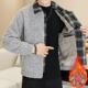 Winter short lapel splicing fake two-piece velvet thickened snow tweed jacket coat men's youth handsome coat