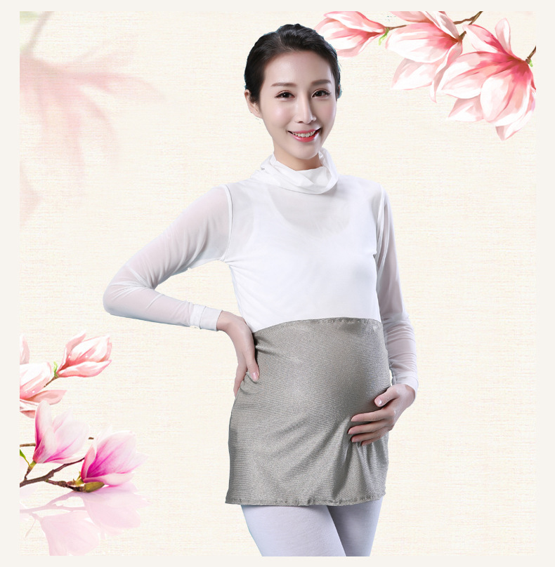 Qumei bức xạ phù hợp với bà bầu ăn mặc đích thực tạp dề tạp dề máy tính sợi bạc dây đeo váy bốn mùa áo quần áo cho phụ nữ mang thai