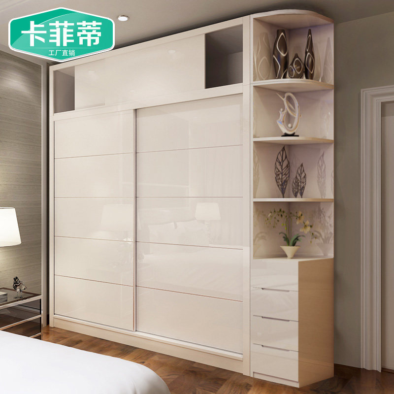 Plate Baking Varnish Modern Minima Ramen Wardrobe Two Doors Transfer Door system Cloister bedroom wardrobe Composition