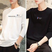 2 Pieces) Tide Mens Long Sleeve T-Shirt Men 2022 Spring Autumn Season Pure Cotton Compassionate And Thin Undershirt Autumn Clothes Mens Clothing