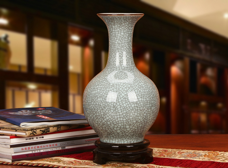 Chinese style of the ancients of jingdezhen ceramics up crack glaze vase modern classical household crafts decoration