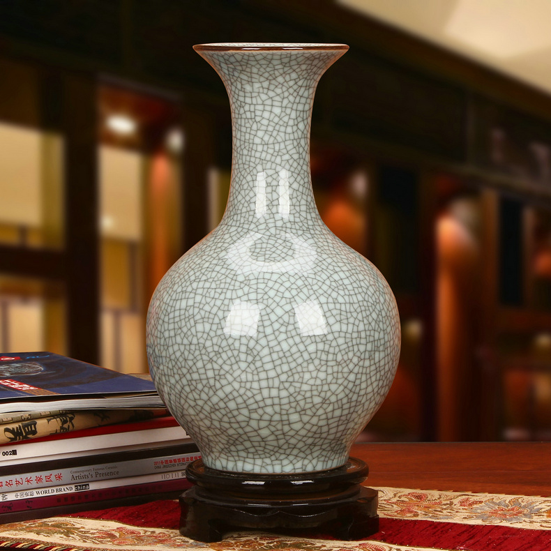 Chinese style of the ancients of jingdezhen ceramics up crack glaze vase modern classical household crafts decoration