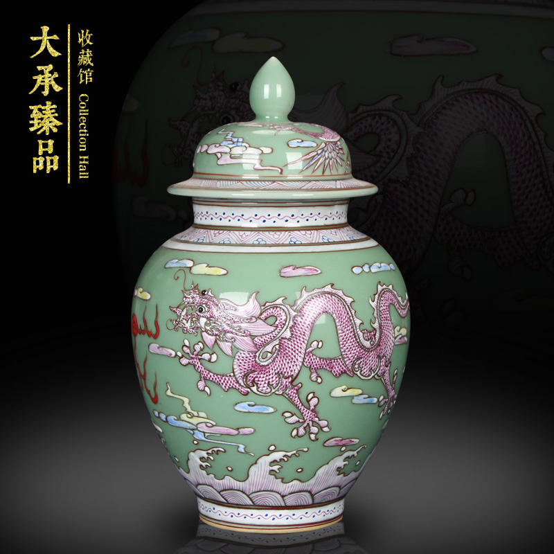 Jingdezhen blue and white Chinese dragon playing beads ceramics furnishing articles, general tank storage tank caddy fixings furnishing articles
