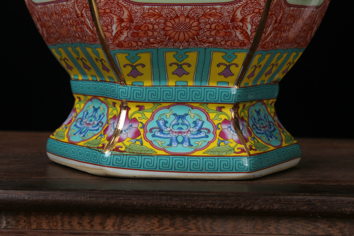 Jingdezhen ceramics vase archaize principal colored enamel over the six - party vases, Chinese style household furnishing articles