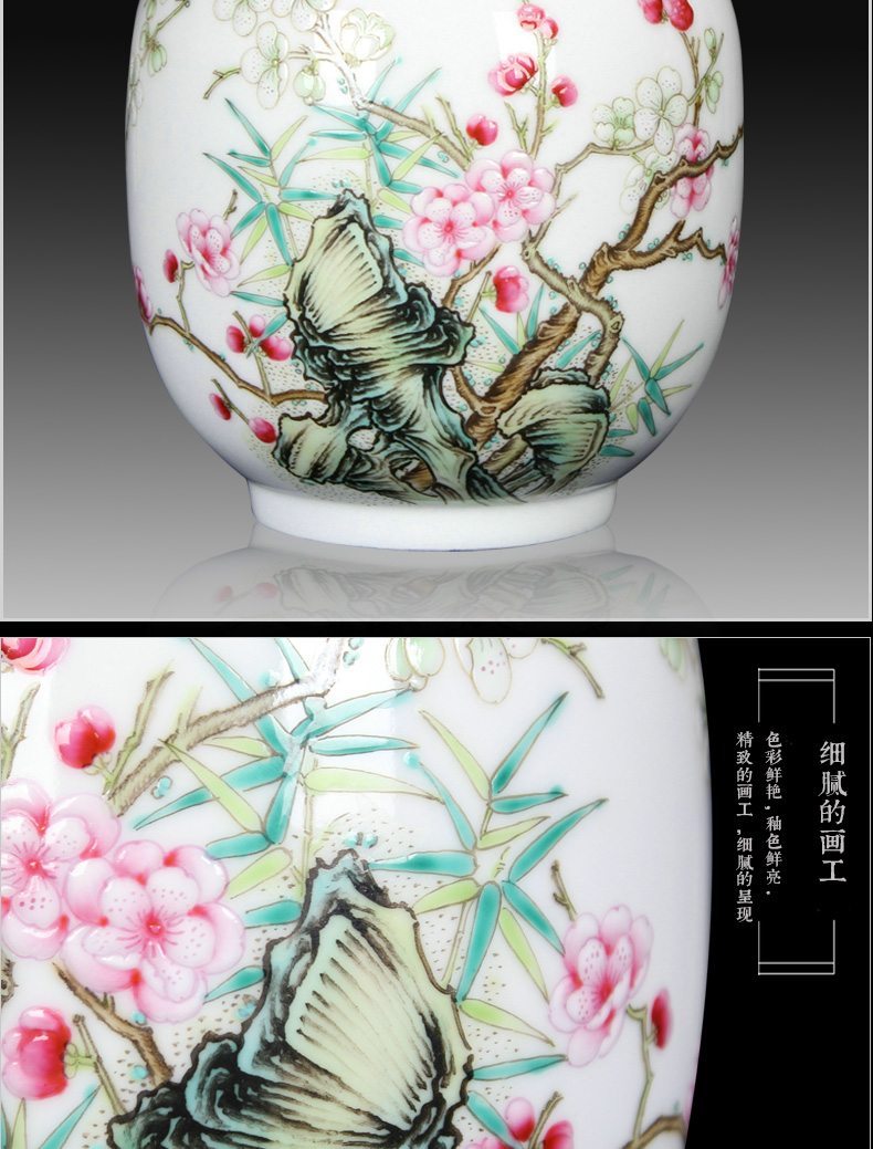 Jingdezhen ceramics furnishing articles storage tank imitation the qing yongzheng powder enamel handicraft furnishing articles caddy fixings collection