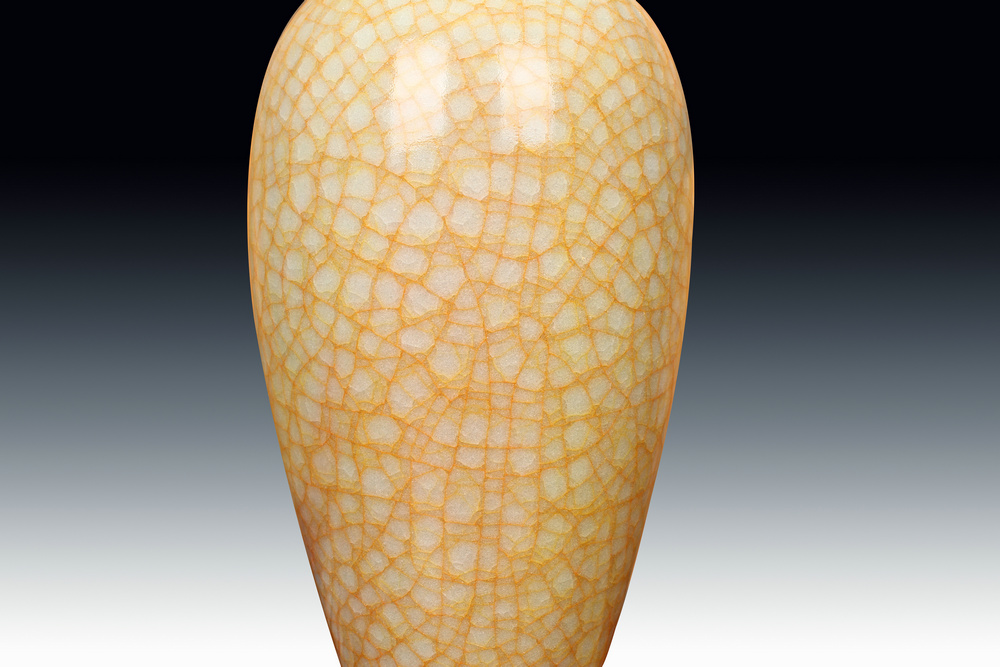 High - end antique guan up jingdezhen ceramics slicing vase modern classical home sitting room handicraft furnishing articles