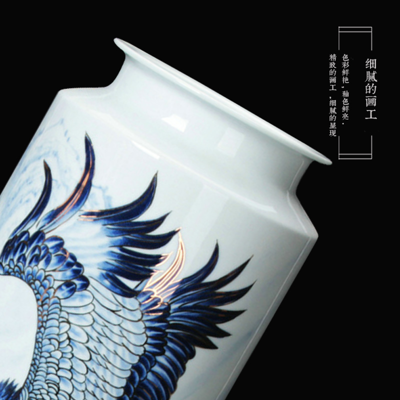 Blue and white see colour porcelain jingdezhen ceramics by hand unfolds the vase modern home furnishing articles