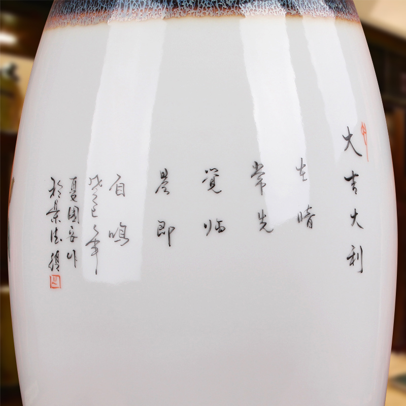 Xia Guoan vase high - grade hand - made works of jingdezhen ceramics powder enamel color glazed chicken prosperous new vase