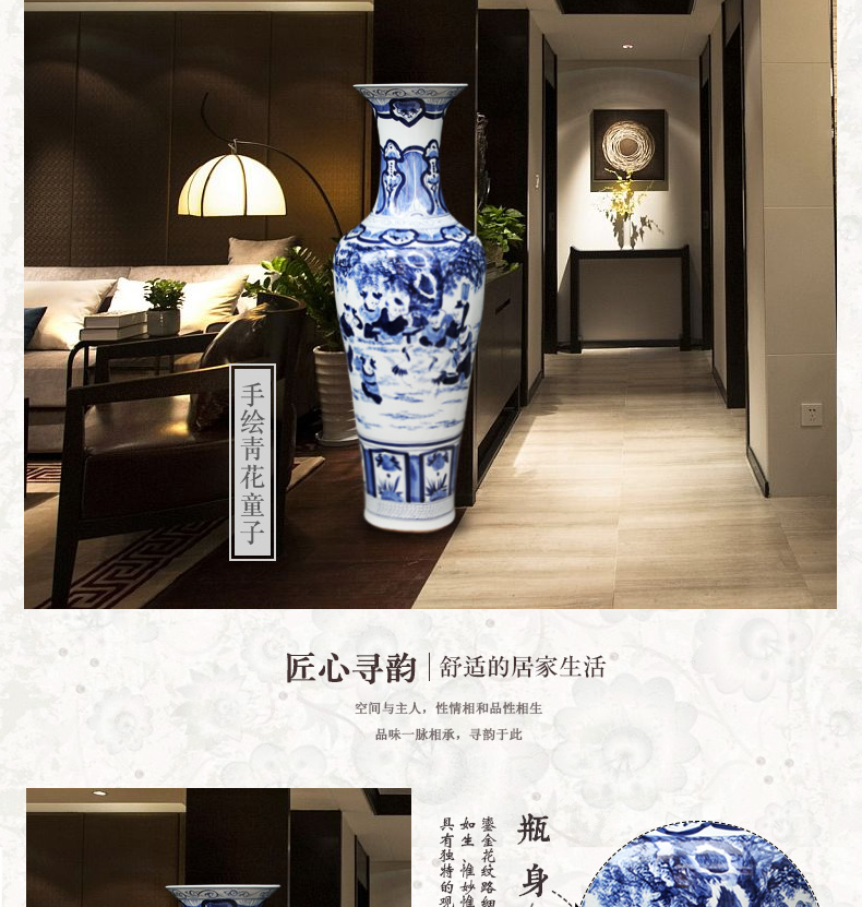 Jingdezhen ceramics hand - made porcelain lad of large vases, furnishing articles of modern Chinese style living room opening gifts