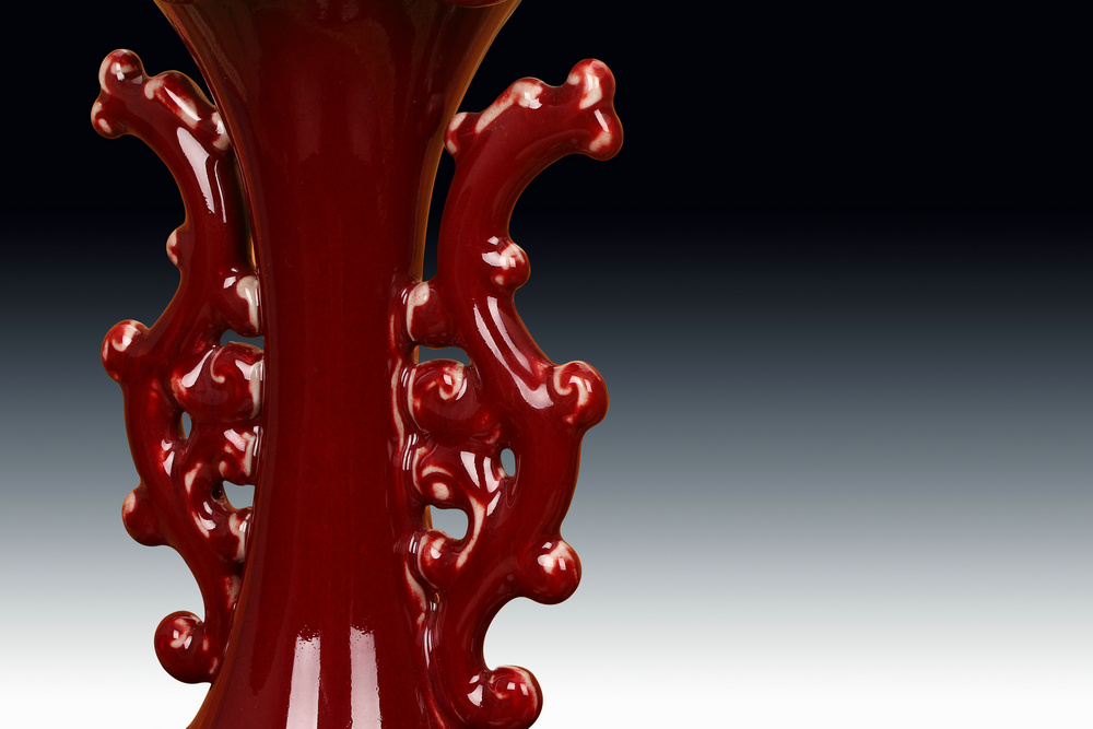 Archaize of jun porcelain up with jingdezhen ceramic vase offerings lang red glaze vase craft decoration of Chinese style household furnishing articles