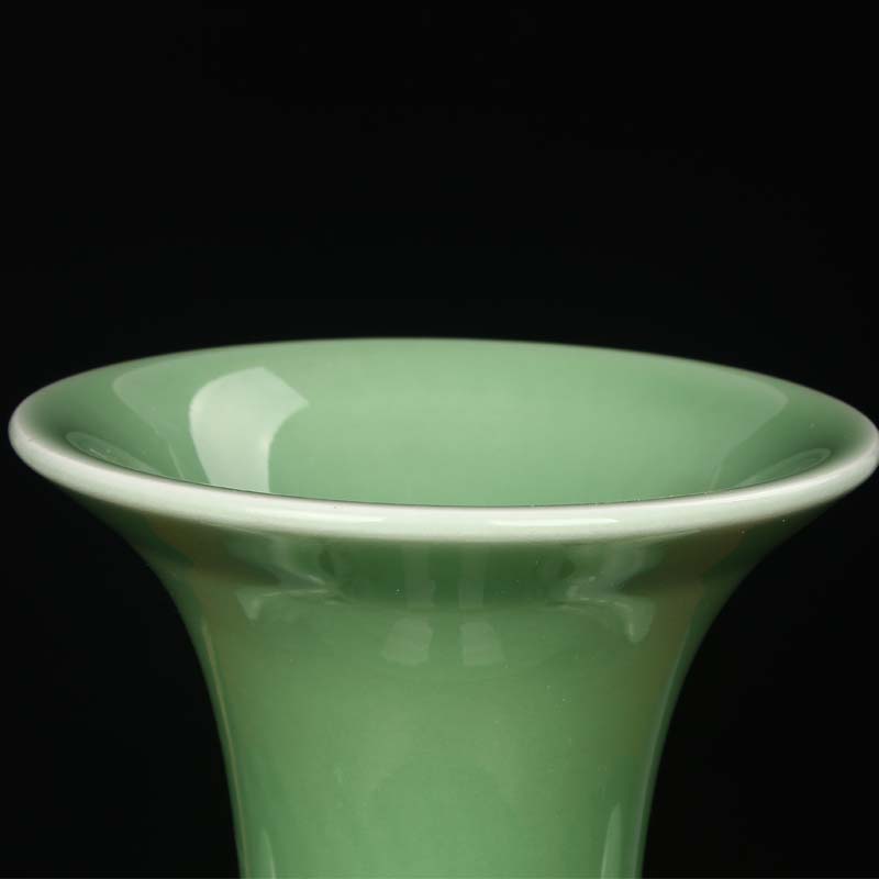 Jingdezhen ceramics pea green glaze ears pot - bellied vases, I and contracted style home furnishing articles