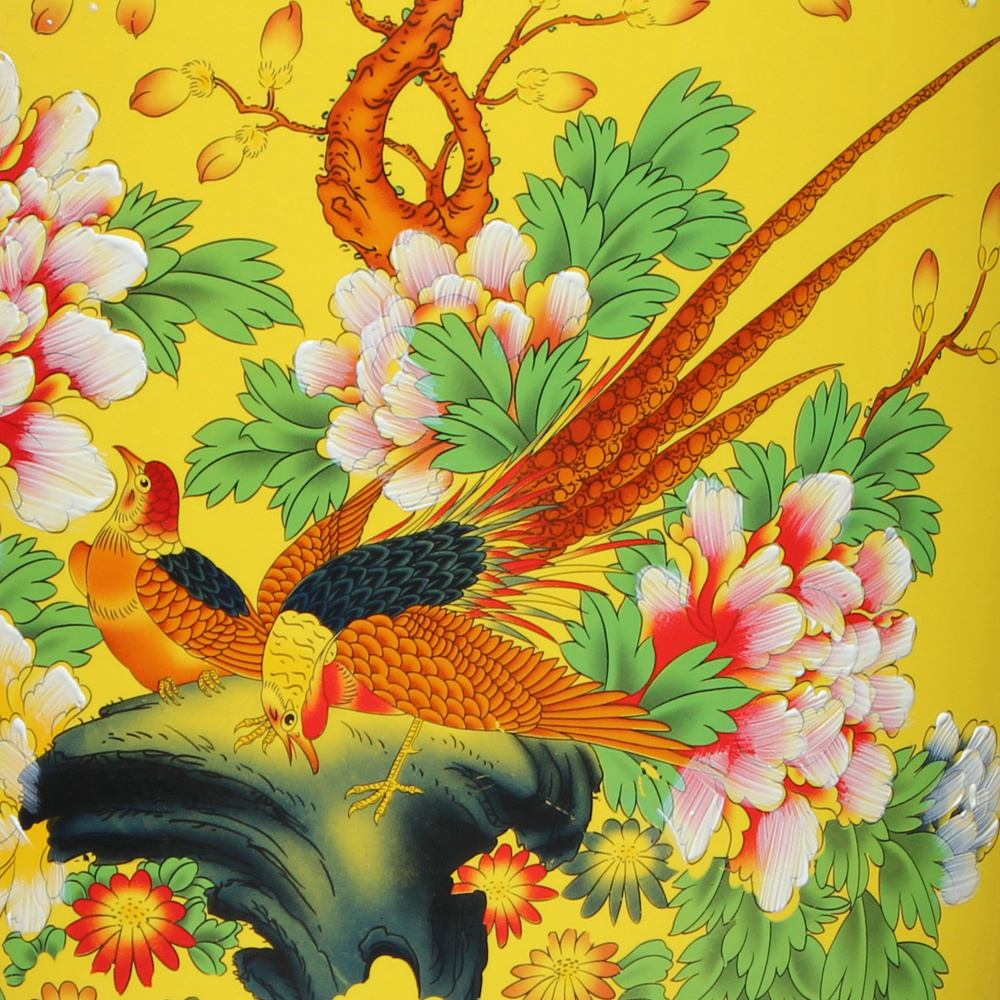 Jingdezhen ceramics yellow flower rich Chinese style flower on the lobby floor of the big vase was sitting room adornment is placed