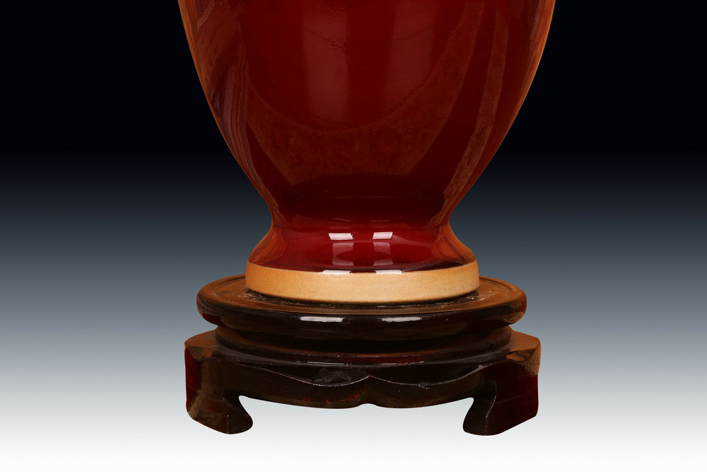 Jingdezhen ceramic vase three sheep statute of archaize of jun porcelain up lang offering red vase modern Chinese style decoration furnishing articles