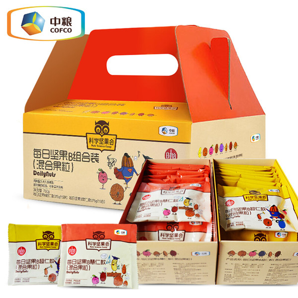 超值 中粮时怡 每日坚果礼盒 30包共750g 天猫优惠券折后￥59包邮（￥109-50）2款可选