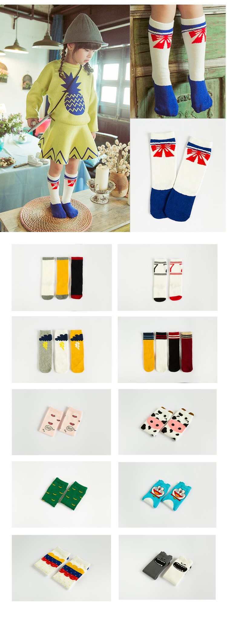Vớ trẻ em mùa hè và mùa thu cotton boy cotton vớ bé ống vớ bé gái vớ sàn bé vớ tất cổ ngắn bé gái