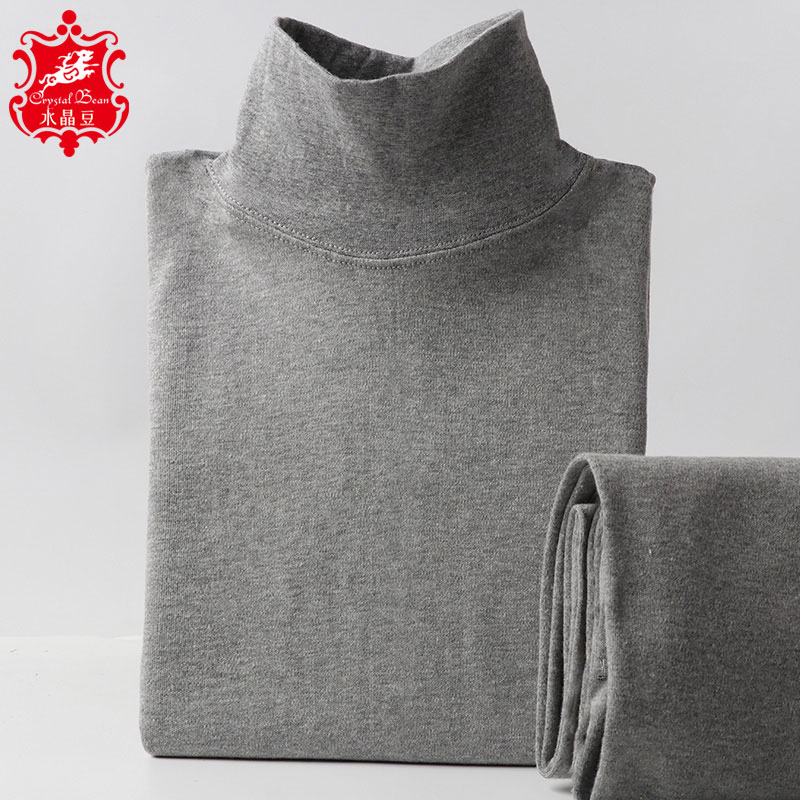 High-neck long johns men's cotton sweater middle-aged and elderly sanitary pants pure cotton thin thermal underwear loose winter
