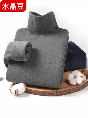 Men's autumn clothes plus velvet thickened long-sleeved tops Single-piece warm clothes for the elderly and the elderly high-neck underwear set bottoming shirt