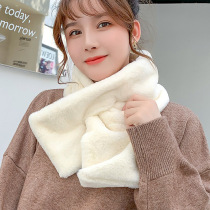 Imitation Rabbit Fur Scarf Womens Pullover Scarf to Protect Cervical Vertebral Warmth Autumn and Winter Versatile Thickened Fake Collar Neck Cover for Women