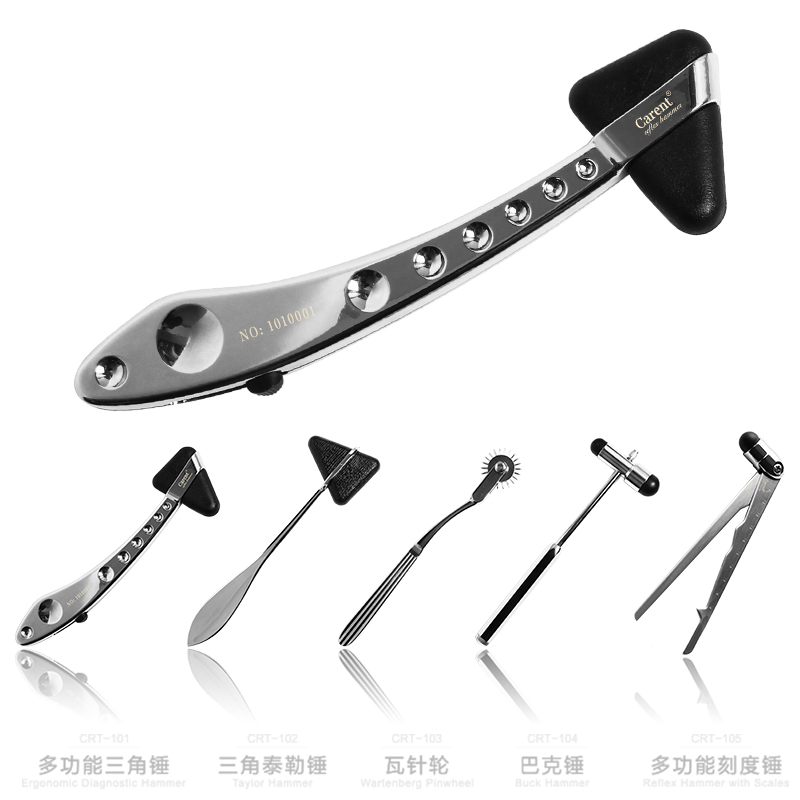 Kailente Percussion Hammer with Scale, Triangular Hammer, Nerve Reflex Hammer, Multifunctional Set for Nerve Examination