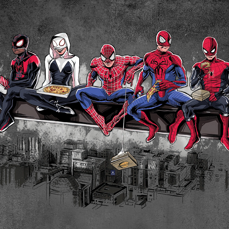 Spider-Man Short-Sleeve T-Shirt, Across the Universe, Marvel Co-Branded Movie, Unisex, Loose Fit, Pure Cotton, Student Casual Clothing, Trendy