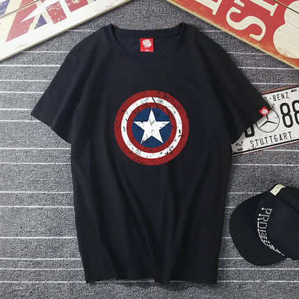 款卡通美国队长短袖T恤漫威衣服复仇者联盟半