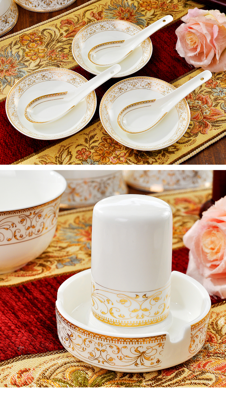 Dishes suit household jingdezhen European - style ipads porcelain tableware ceramics dinner set bowl chopsticks plate combination of Chinese style