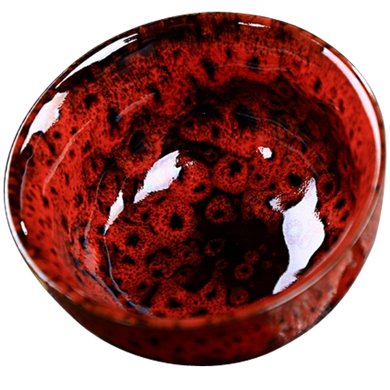 Authentic up 7 see colour lamp that we get to build light red glaze ceramic kung fu hat cup sample tea cup small bowl bag in the mail