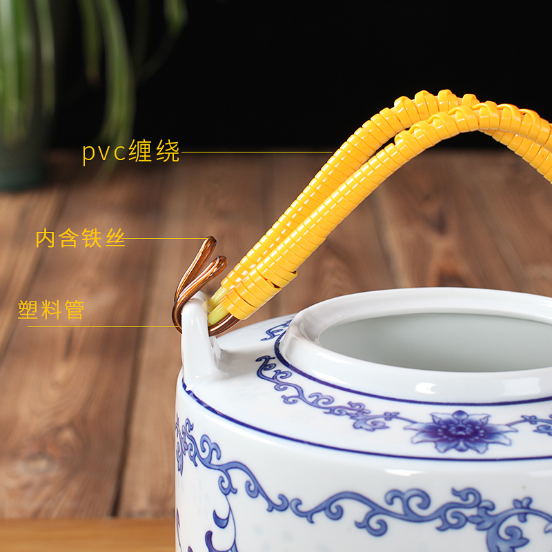 Jingdezhen ceramic teapot high - capacity cool large blue and white porcelain kettle cold old girder kettle pot of tea