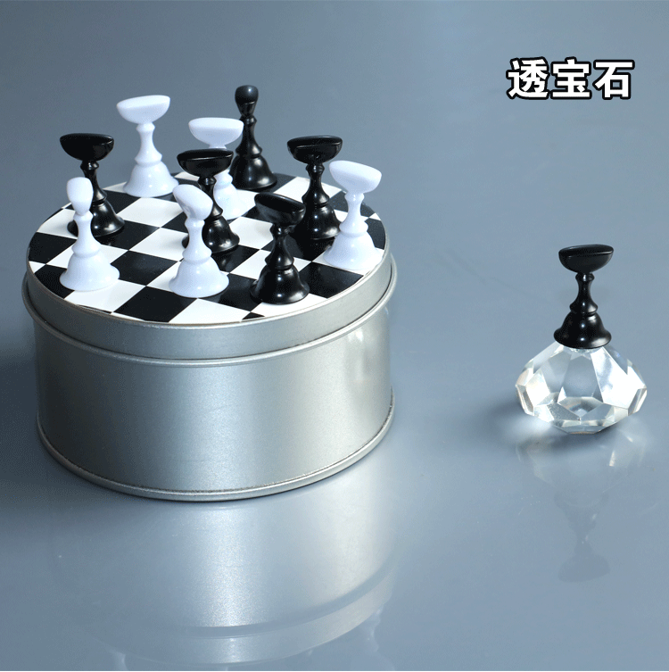美甲棋盘甲片托 宝石底座水晶练习架展示架象棋 带磁铁性美甲工具