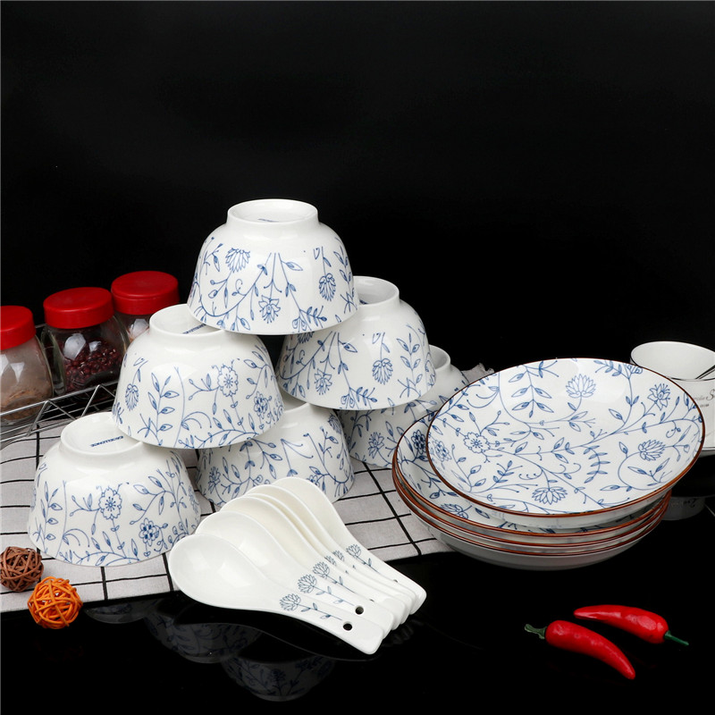 Fragrant garden ceramics tableware suit gift suit 16 dishes head 20 tableware tableware tableware bowls plates run out