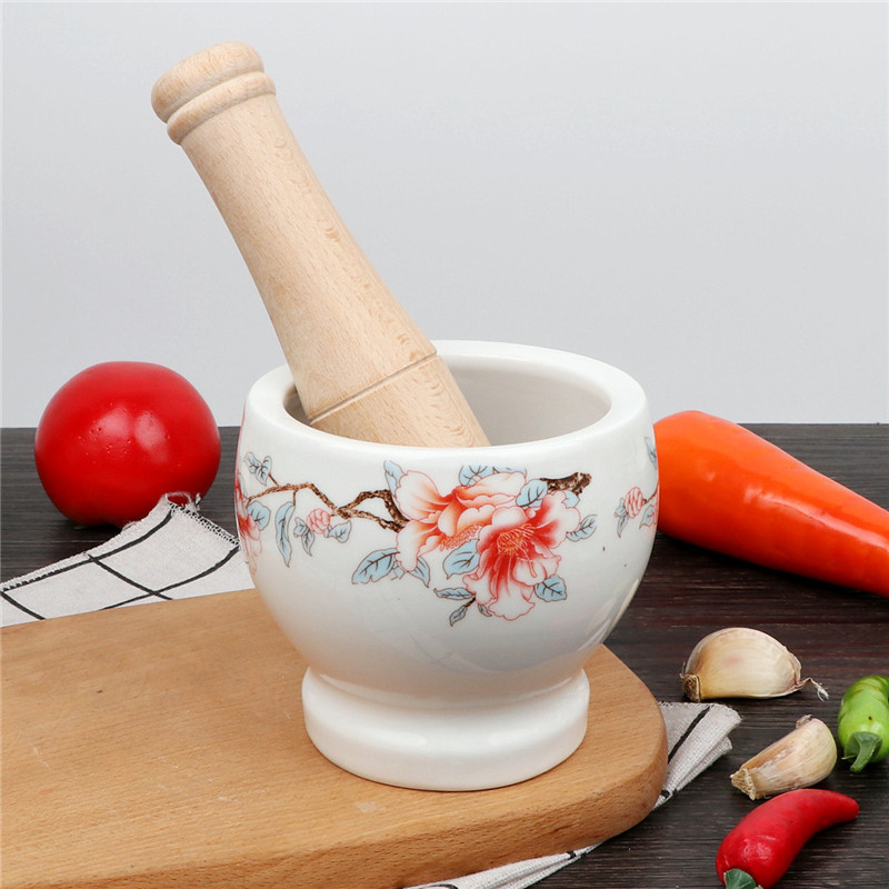 Kitchen ceramic dao garlic machine pressure garlic garlic cylinder household ceramics a mortar manually garlic son masher dao pot cup