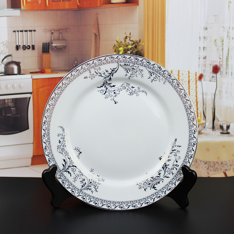 Swan lake, people 's livelihood industry 8 inch flat 10.5 flat western - style food tableware plate of gold and silver tableware dish plate