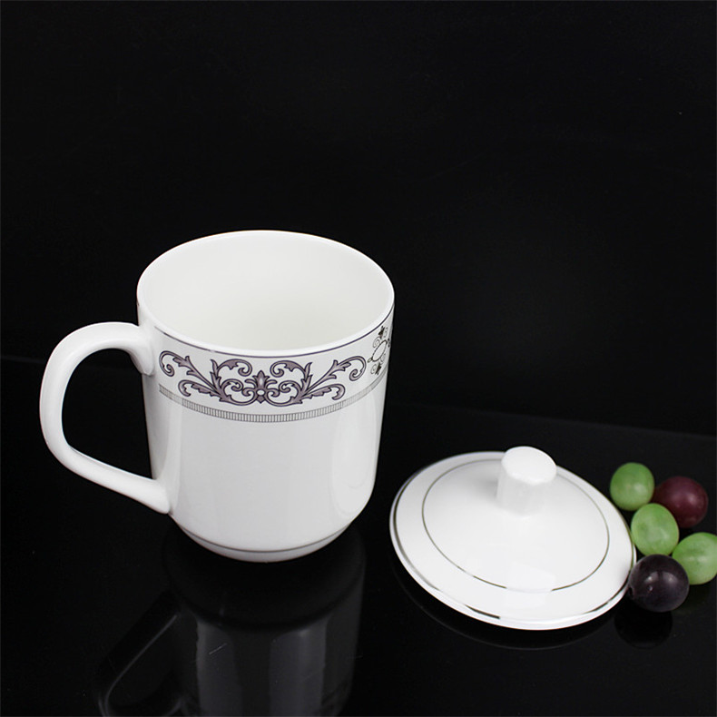 Arst/ya cheng DE white office cup Bai Yinhe cup fine ceramic cup with lid cup cup and meeting